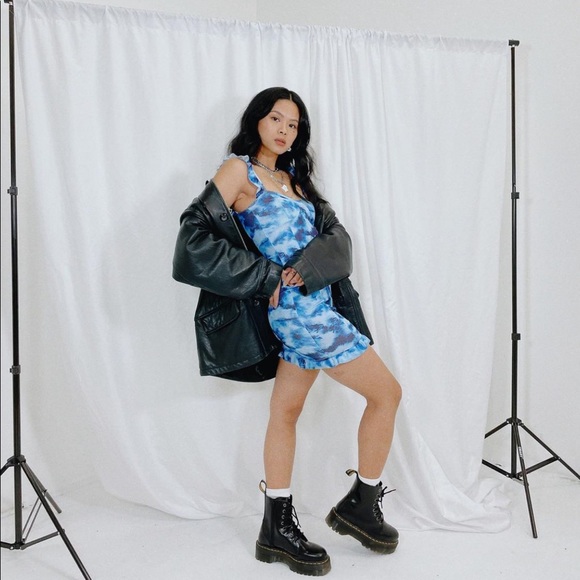 Blue Tie Dye Dress - Picture 1 of 2